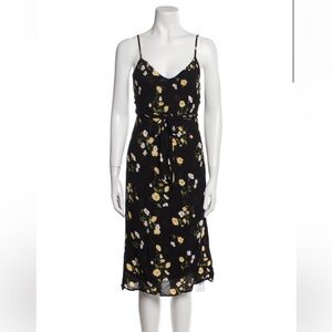 Reformation Black Floral Midi Dress